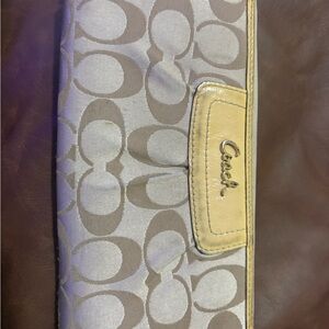 Coach Signature Beige Clutch